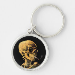 Vincent Van Gogh - Skull With Burning Cigarette Key Ring