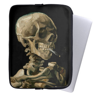 Vincent van Gogh - Skull with Burning Cigarette Laptop Sleeve