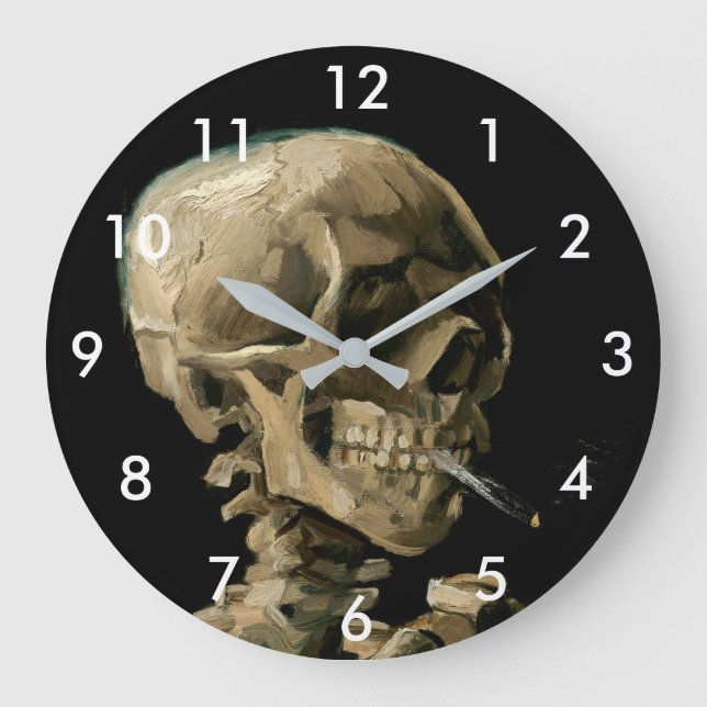 Vincent van Gogh - Skull with Burning Cigarette Large Clock (Front)