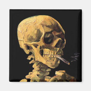Vincent Van Gogh - Skull With Burning Cigarette Magnet