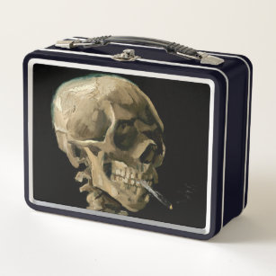 Vincent van Gogh - Skull with Burning Cigarette Metal Lunch Box