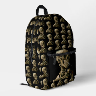 Vincent van Gogh - Skull with Burning Cigarette Printed Backpack