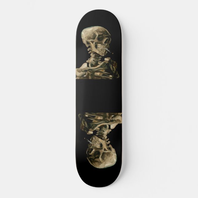 Vincent van Gogh - Skull with Burning Cigarette Skateboard (Front)