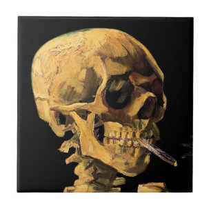 Vincent Van Gogh - Skull With Burning Cigarette Tile