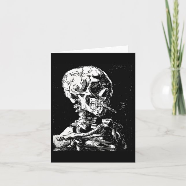 Vincent Van Gogh Skull With Cigarette Skeleton Hal Card (Front)