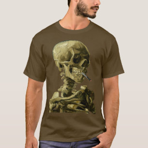 Vincent Van Gogh Skull With Cigarette Skeleton T-Shirt