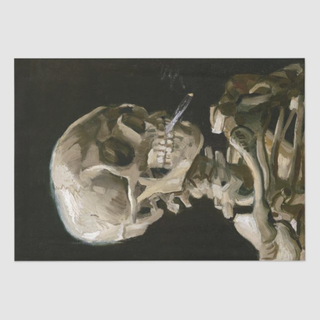 Vincent Van Gogh Smoking Skeleton Decoupage Tissue Paper (Front)