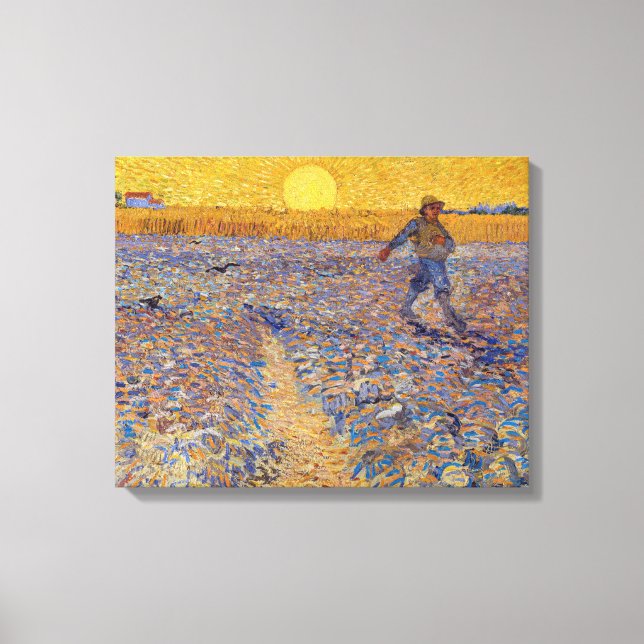 Vincent van Gogh - Sower with Setting Sun Canvas Print (Front)
