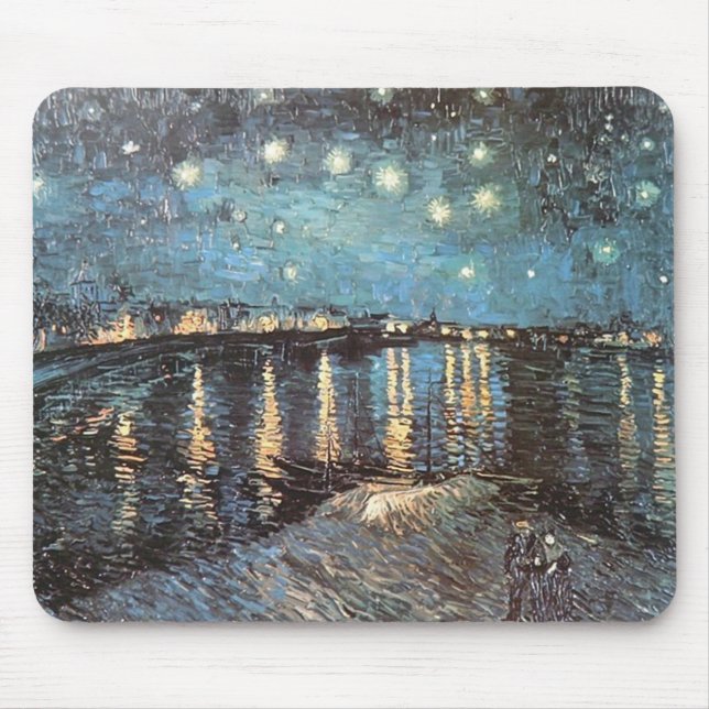 Vincent Van Gogh - Starlight Over the Rhone Mouse Pad (Front)