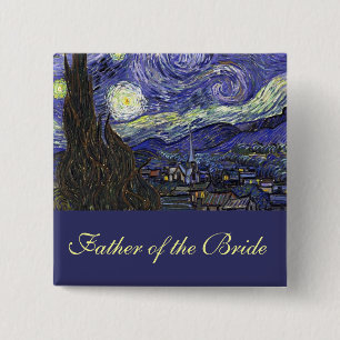Vincent van Gogh, Starry Night 15 Cm Square Badge