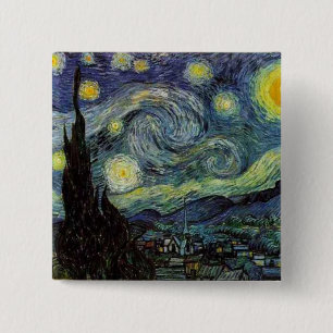 Vincent van Gogh - Starry Night 15 Cm Square Badge