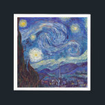 VINCENT VAN GOGH - Starry night 1889 Napkin<br><div class="desc">VINCENT VAN GOGH - Starry night 1889
Oil on canvas</div>