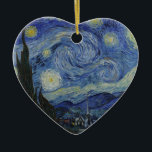 Vincent Van Gogh - Starry Night. Art Painting Ceramic Tree Decoration<br><div class="desc">Vincent Van Gogh - Starry Night painting.
Classic artwork from one of the worlds most famous painters.
Beautiful colors and swirls!</div>