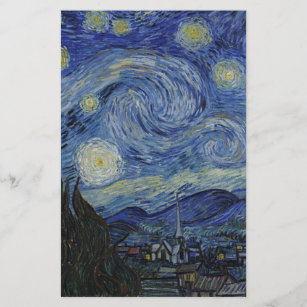 Vincent Van Gogh - Starry Night. Art Painting Stationery
