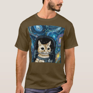 Vincent Van Gogh Starry Night Astronaut Cat T-Shirt