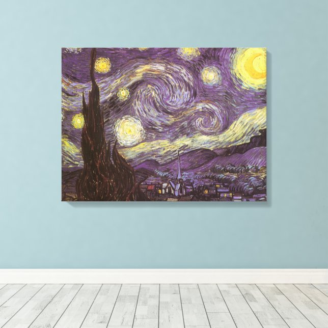 Vincent van Gogh - Starry Night Canvas Print (Insitu(Wood Floor))