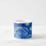 vincent van gogh starry night espresso cup<br><div class="desc">Van Gogh's famous painting,  "The Starry Night." Painted during his stay at the Saint Remy asylum in the 1880's,  van Gogh depicted the rolling hills and cypress trees he saw from his window.  Digitally enhanced by PixDezines.  Copyright © 2008-2016 PixDezines.com™ and PixDezines™ on zazzle.com. All rights reserved.</div>