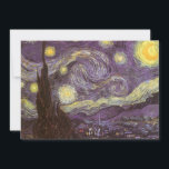 Vincent van Gogh - Starry Night Invitation<br><div class="desc">Starry Night (1889) by Vincent van Gogh is a vintage post impressionism fine art landscape nature painting. A view of a city in a valley at night with the clouds swirling, the stars shining and a beautiful golden yellow crescent moon. It was painted during the day from memory and is...</div>