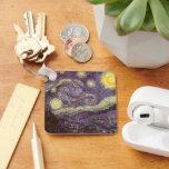 Vincent van Gogh - Starry Night Key Ring<br><div class="desc">Starry Night (1889) by Vincent van Gogh is a vintage post impressionism fine art landscape nature painting. A view of a city in a valley at night with the clouds swirling, the stars shining and a beautiful golden yellow crescent moon. It was painted during the day from memory and is...</div>