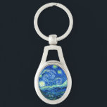 vincent van gogh starry night key ring<br><div class="desc">Van Gogh's famous painting,  "The Starry Night." Painted during his stay at the Saint Remy asylum in the 1880's,  van Gogh depicted the rolling hills and cypress trees he saw from his window.  Digitally enhanced by PixDezines.  Copyright © 2008-2016 PixDezines.com™ and PixDezines™ on zazzle.com. All rights reserved.</div>