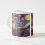 Vincent van Gogh - Starry Night Large Coffee Mug<br><div class="desc">Starry Night (1889) by Vincent van Gogh is a vintage post impressionism fine art landscape nature painting. A view of a city in a valley at night with the clouds swirling, the stars shining and a beautiful golden yellow crescent moon. It was painted during the day from memory and is...</div>