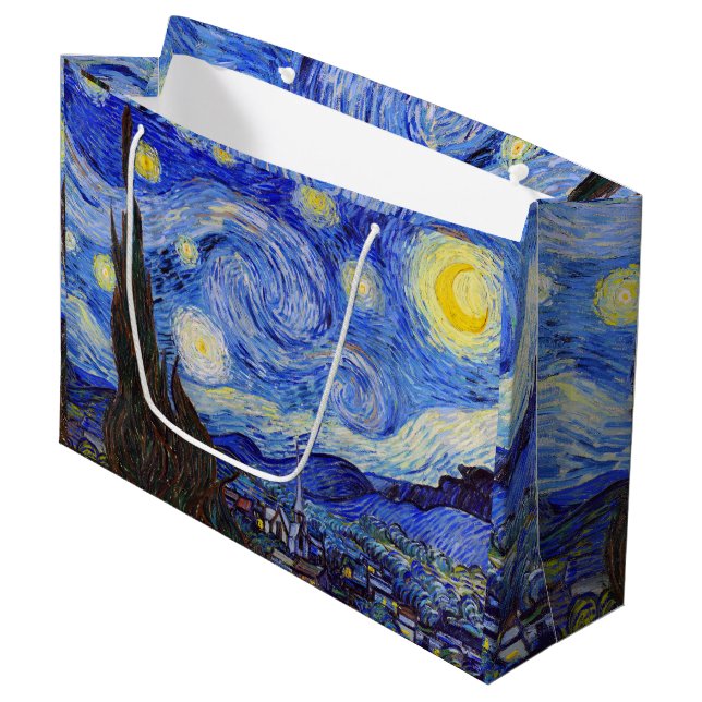 Vincent van Gogh," Starry night" Large Gift Bag (Front Angled)
