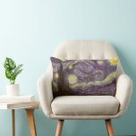 Vincent van Gogh - Starry Night Lumbar Cushion<br><div class="desc">Starry Night (1889) by Vincent van Gogh is a vintage post impressionism fine art landscape nature painting. A view of a city in a valley at night with the clouds swirling, the stars shining and a beautiful golden yellow crescent moon. It was painted during the day from memory and is...</div>