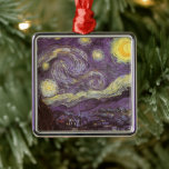 Vincent van Gogh - Starry Night Metal Tree Decoration<br><div class="desc">Starry Night (1889) by Vincent van Gogh is a vintage post impressionism fine art landscape nature painting. A view of a city in a valley at night with the clouds swirling, the stars shining and a beautiful golden yellow crescent moon. It was painted during the day from memory and is...</div>