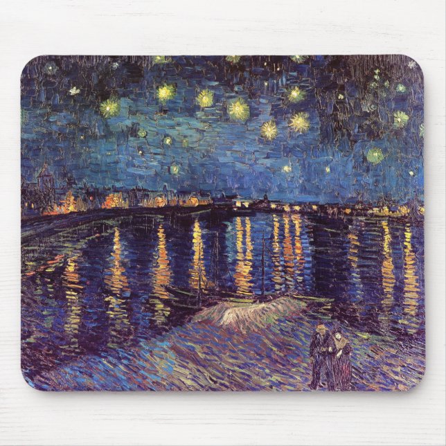Vincent Van Gogh - Starry Night on Rhone Mouse Pad (Front)
