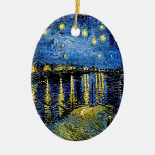 Vincent Van Gogh Starry Night Over The Rhone 1888 Ceramic Tree Decoration