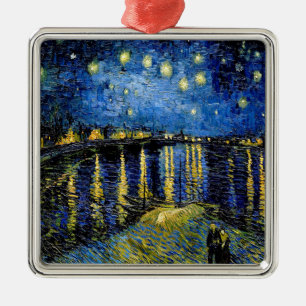 Vincent Van Gogh Starry Night Over The Rhone 1888 Metal Tree Decoration