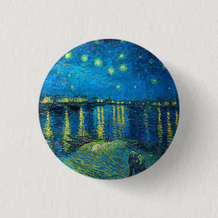Vincent Van Gogh Starry Night Over The Rhone 3 Cm Round Badge