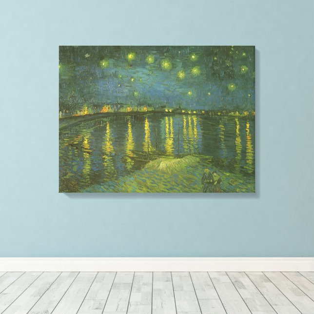 Vincent van Gogh - Starry Night Over the Rhone Canvas Print (Insitu(Wood Floor))