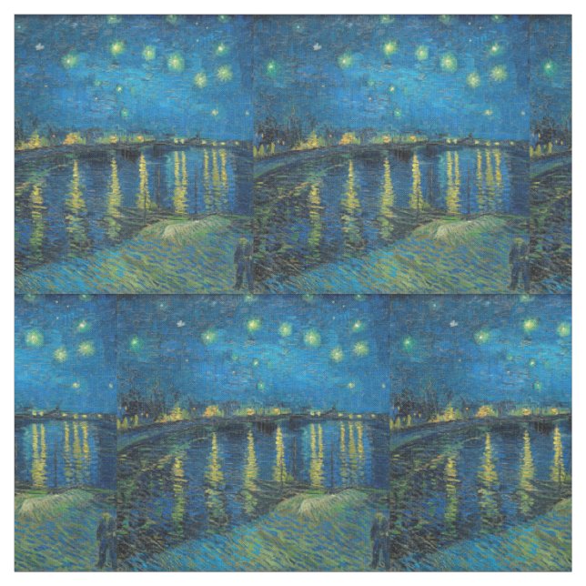 Vincent Van Gogh Starry Night Over the Rhone Fabric (Swatch)