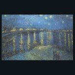 Vincent van Gogh - Starry Night Over the Rhone Fabric<br><div class="desc">Starry Night Over the Rhone / Nuit etoilee sur le Rhone - Vincent van Gogh,  Oil on Canvas,  1888,  Arles</div>