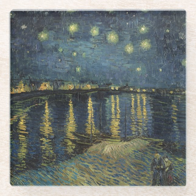 Vincent van Gogh | Starry Night Over the Rhone Glass Coaster (Front)