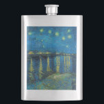 Vincent Van Gogh Starry Night Over the Rhone Hip Flask<br><div class="desc">Van Gogh Masterpiece Starry Night - A painting by Vincent Van Gogh,  Starry Night Over the Rhone,  shows a night filled with stars,  and a bridge. Painted in Arles France at night time,  painted in 1888.</div>