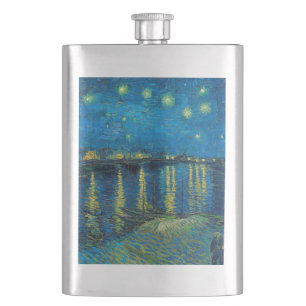 Vincent Van Gogh Starry Night Over the Rhone Hip Flask