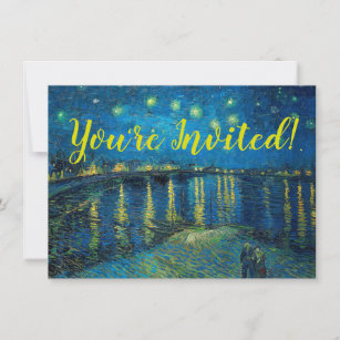 Vincent Van Gogh Starry Night Over the Rhone Invitation