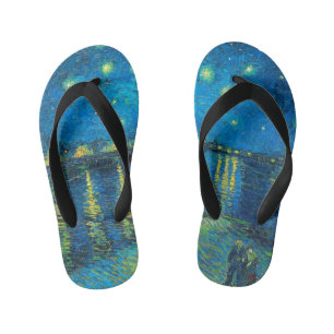 Vincent Van Gogh Starry Night Over The Rhone Kid's Jandals
