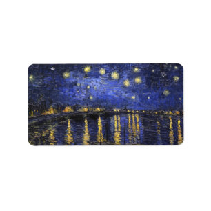 Vincent Van Gogh Starry Night Over The Rhone Label