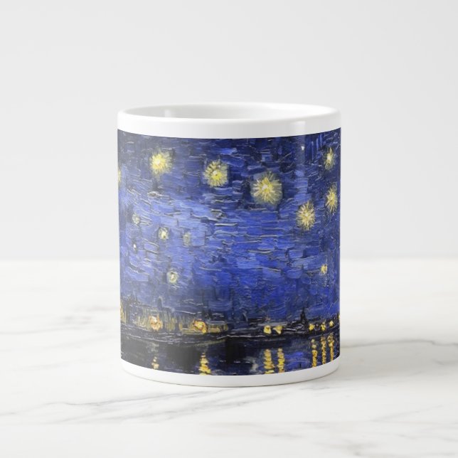 Vincent Van Gogh Starry Night Over The Rhone Large Coffee Mug (Front)
