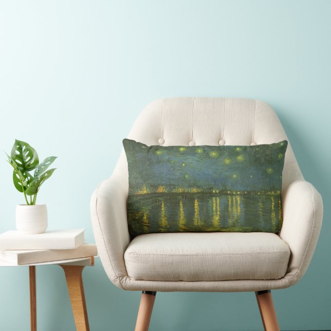 Vincent van Gogh - Starry Night Over the Rhone Lumbar Cushion (Chair)