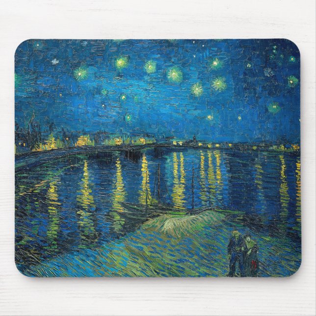 Vincent Van Gogh Starry Night Over the Rhone Mouse Pad (Front)