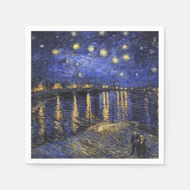 Vincent Van Gogh Starry Night Over The Rhone Napkin (Front)