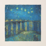 Vincent Van Gogh Starry Night Over the Rhone Scarf<br><div class="desc">Van Gogh Masterpiece Starry Night - A painting by Vincent Van Gogh,  Starry Night Over the Rhone,  shows a night filled with stars,  and a bridge. Painted in Arles France at night time,  painted in 1888.</div>