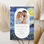 Vincent Van Gogh Starry Night Photo Wedding Invitation<br><div class="desc">Elegant modern wedding invitation featuring Vincent Van Gogh Starry Night painting and your custom photo.</div>