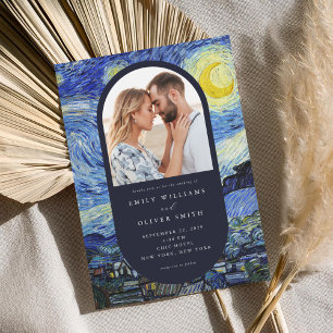 Vincent Van Gogh Starry Night Photo Wedding Invitation