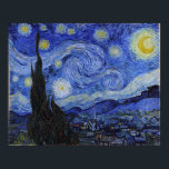 Vincent Van Gogh "Starry Night" Poster<br><div class="desc">A great-looking poster  of the beautiful painting "Starry Night" by the renowned Impressionist painter Vincent Van Gogh. "Starry Night" was painted using oil on canvas in Saint-Rémy,  France in June of 1889. Makes a great gift!</div>