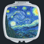 vincent van gogh starry night vanity mirror<br><div class="desc">Van Gogh's famous painting,  "The Starry Night." Painted during his stay at the Saint Remy asylum in the 1880's,  van Gogh depicted the rolling hills and cypress trees he saw from his window.  Digitally enhanced by PixDezines.  Copyright © 2008-2016 PixDezines.com™ and PixDezines™ on zazzle.com. All rights reserved.</div>